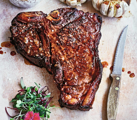 Cooked Halal T-Bone Steak